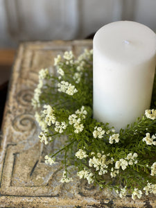 10" Astilbe Candle Ring White