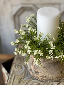 10" Astilbe Candle Ring White
