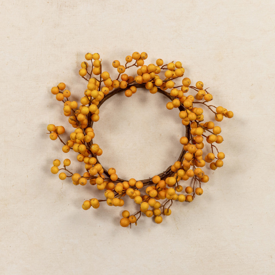12" Dark Yellow Berry Candle Ring