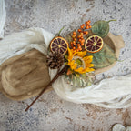 16" Orange Slice & Sunflower Pick