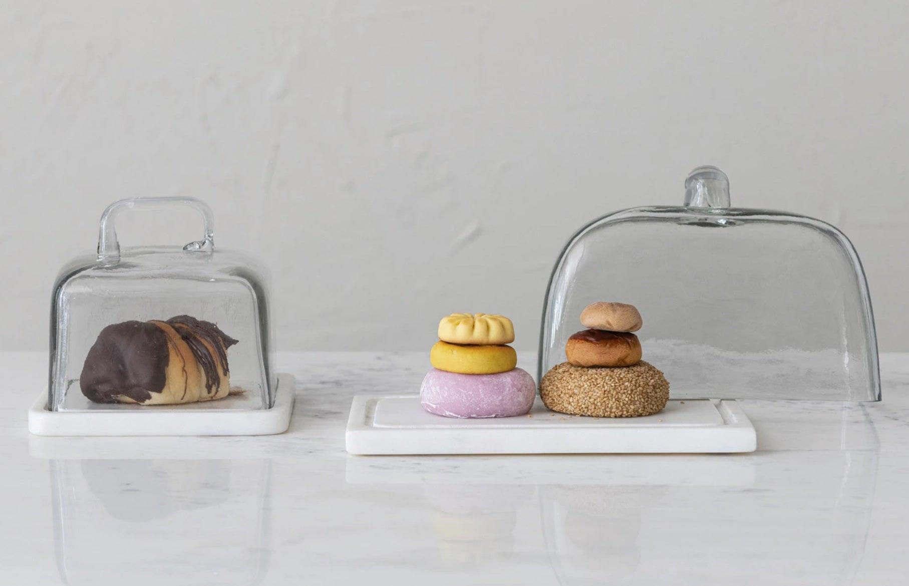 Glass Cloche On Marble Base