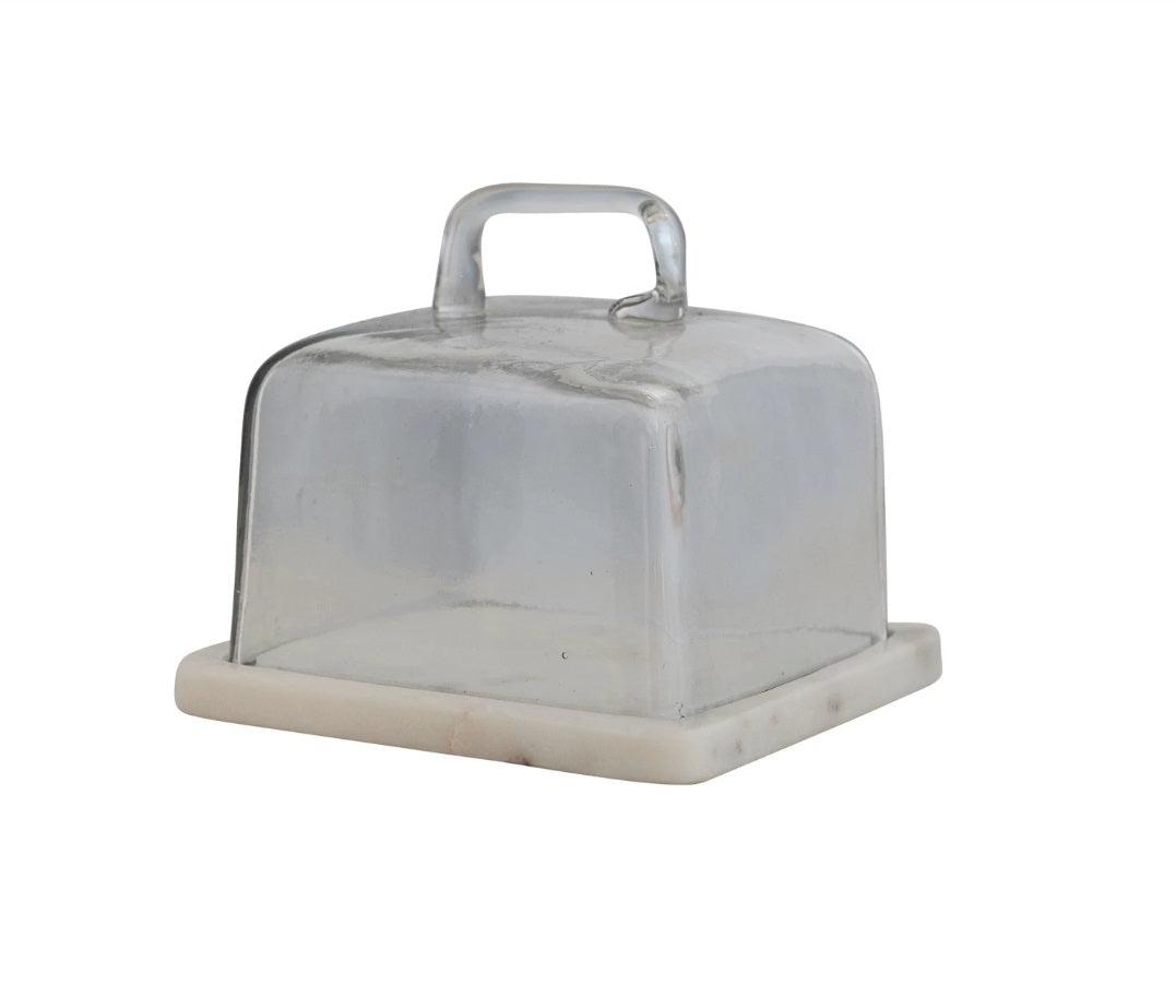 Glass Cloche On Marble Base
