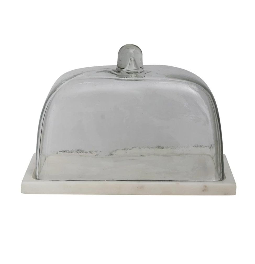 Glass Cloche On Marble Base