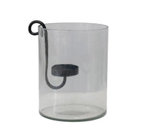 Glass Hurricane and Candle Holder