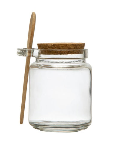 Glass Jar W/ Cork Lid & Spoon
