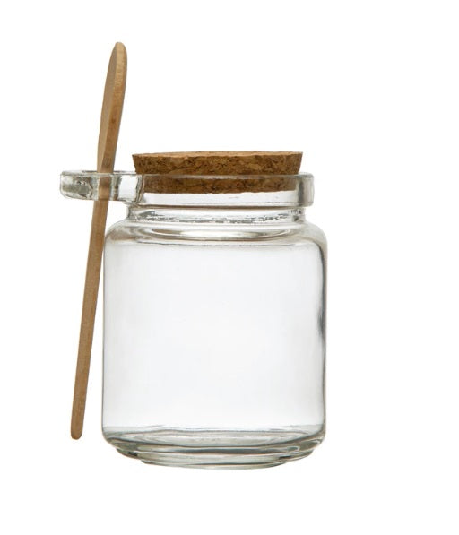 Cork Top Storage Jar with Spoon