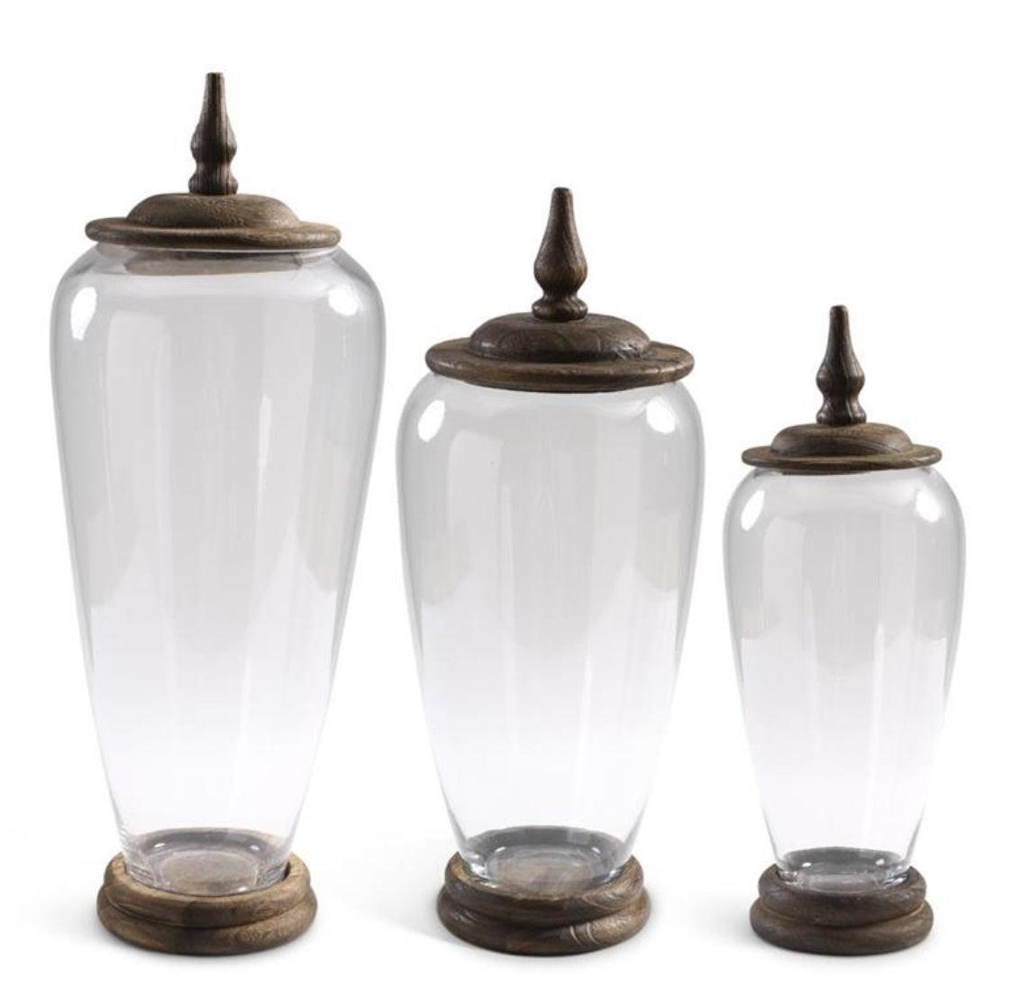 Glass Jars with Wood Lids