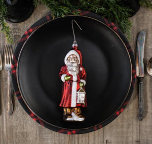 Santa with Lantern Ornament