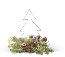 Glittered Brown Metal Votive W/