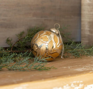 Round Botanical Mercury Glass Ornaments