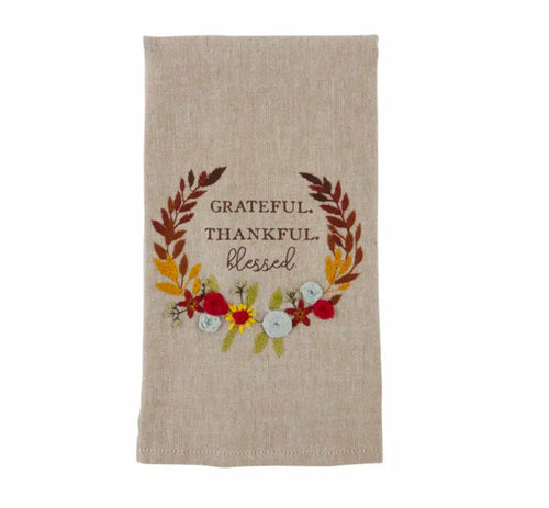 Thankful French Knot Towel
