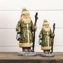 Green and Cream Santa with Lantern