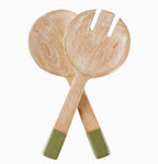 Green Enameled Salad Serving Set