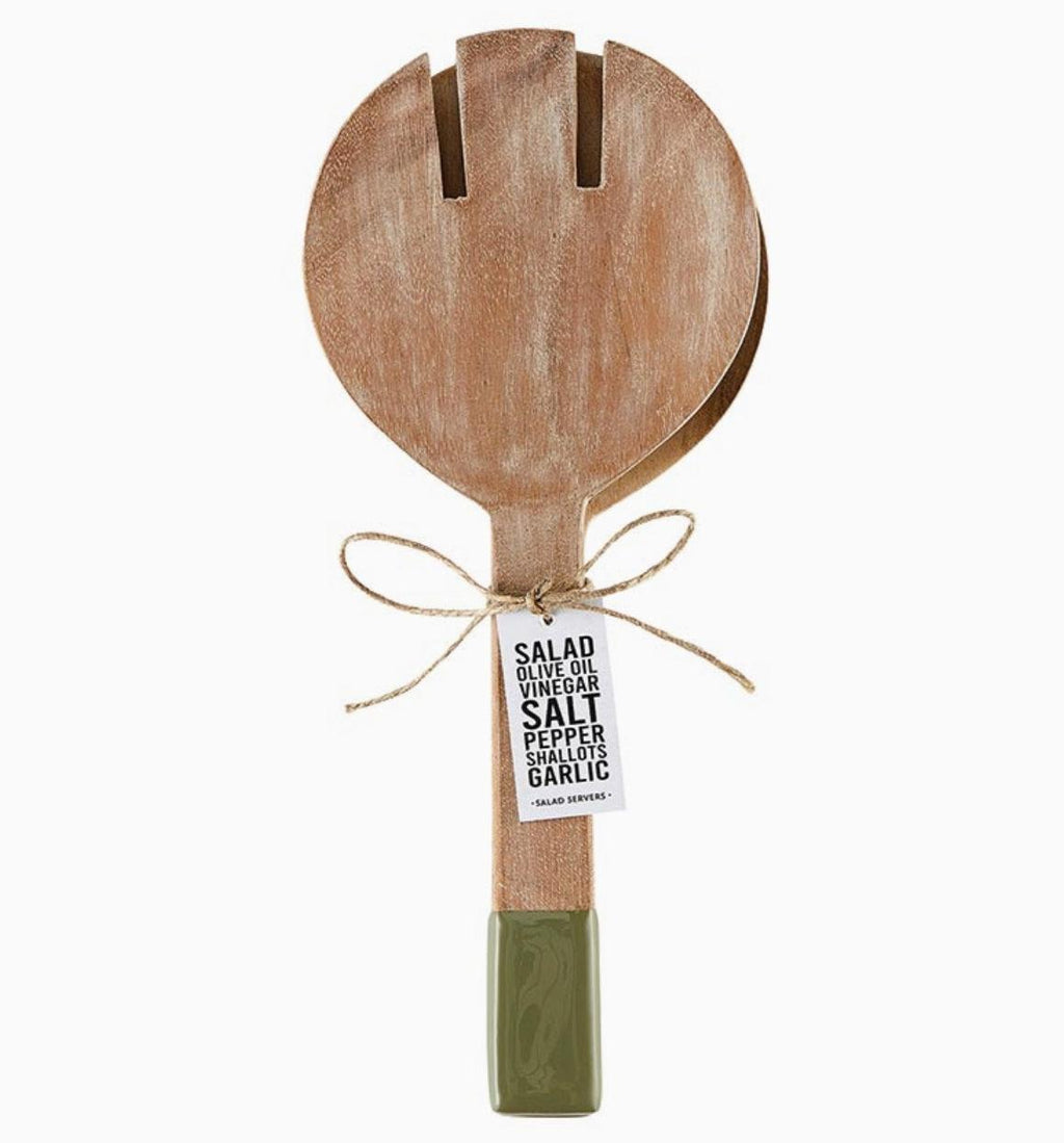 Green Enameled Salad Serving Set