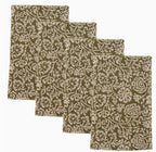 Wood Block Floral Dinner Napkin