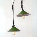 Green Metal Pendant Light - With 6' chain & cord