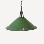 Green Metal Pendant Light - With 6' chain & cord