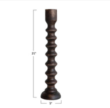 Hand Carved Taper Candle Holder | 21"