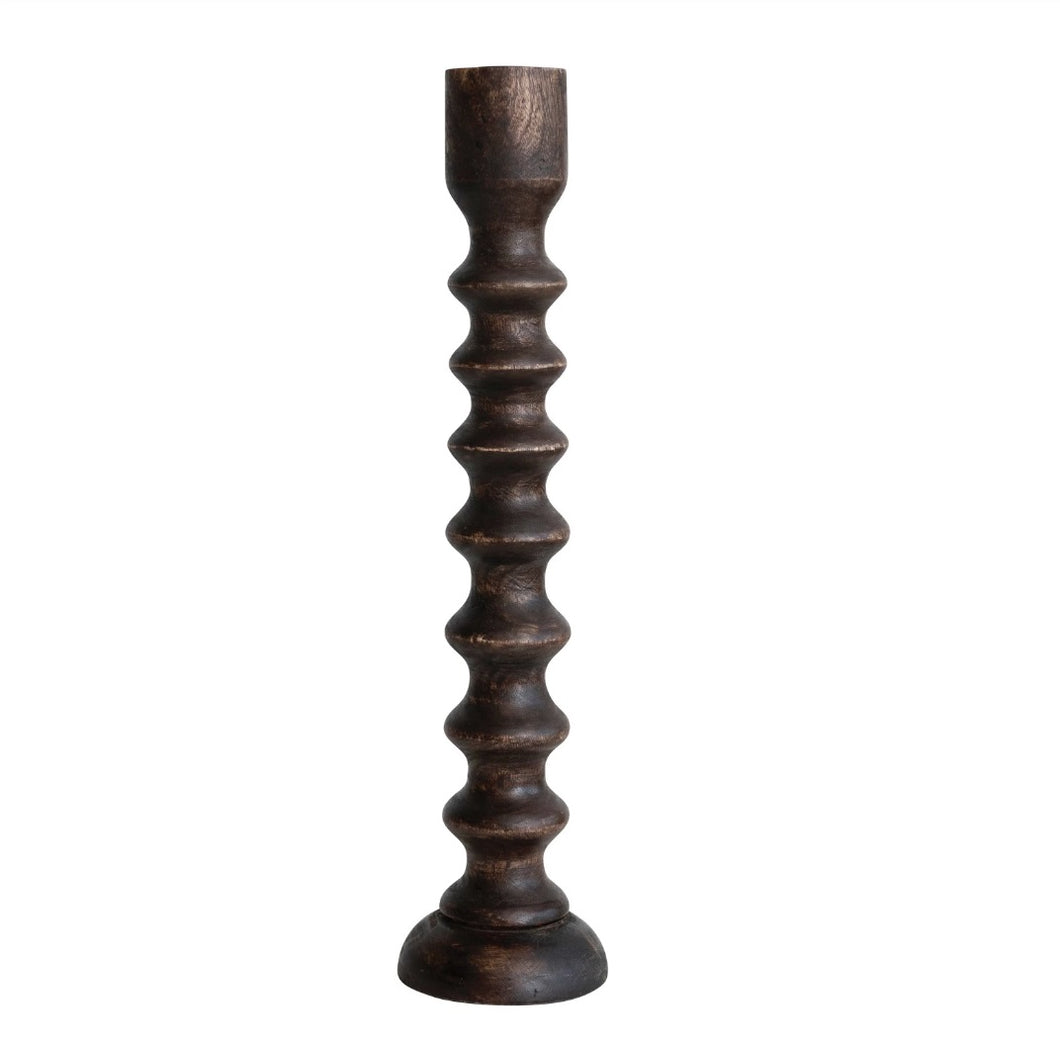 Hand Carved Taper Candle Holder | 21