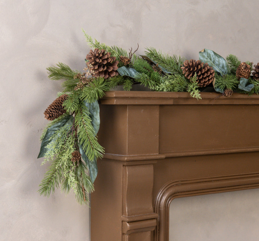 6' Cedar Pine & Magnolia Garland