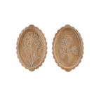 Wood Scalloped Decor W/ Laser Etched Botanical
