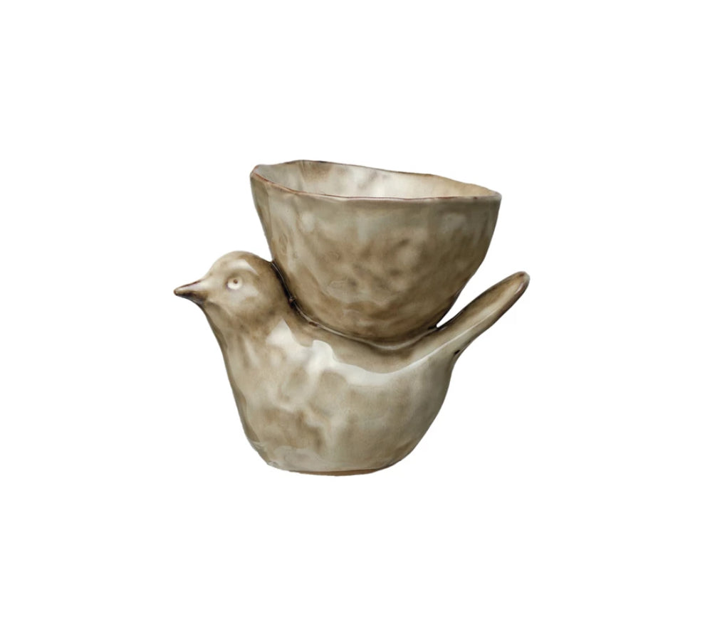 Stoneware Bird Dip Bowl