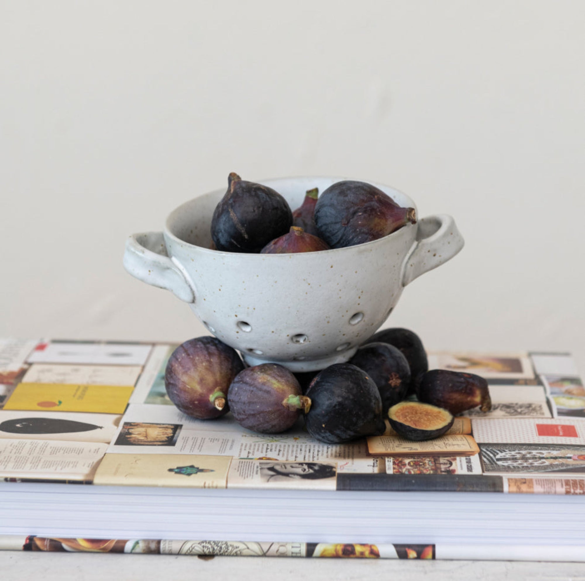 White Stoneware Berry Bowl