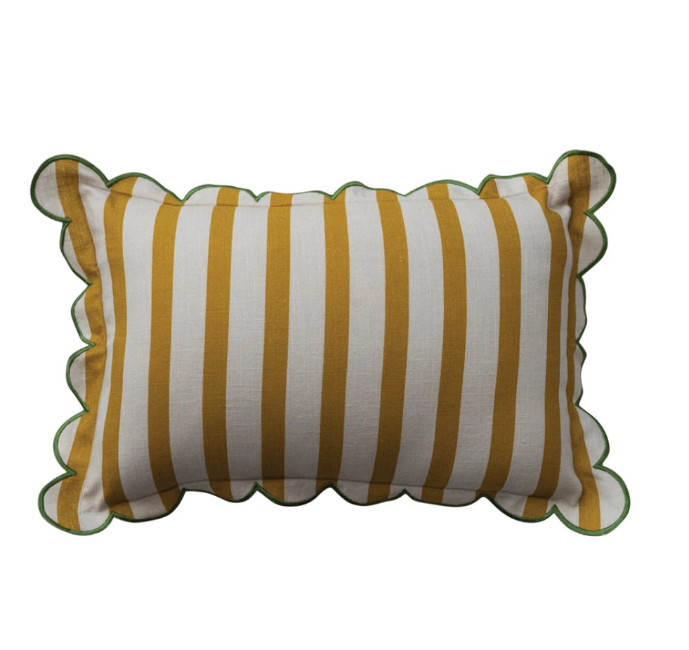 Cotton Striped Lumbar Pillow