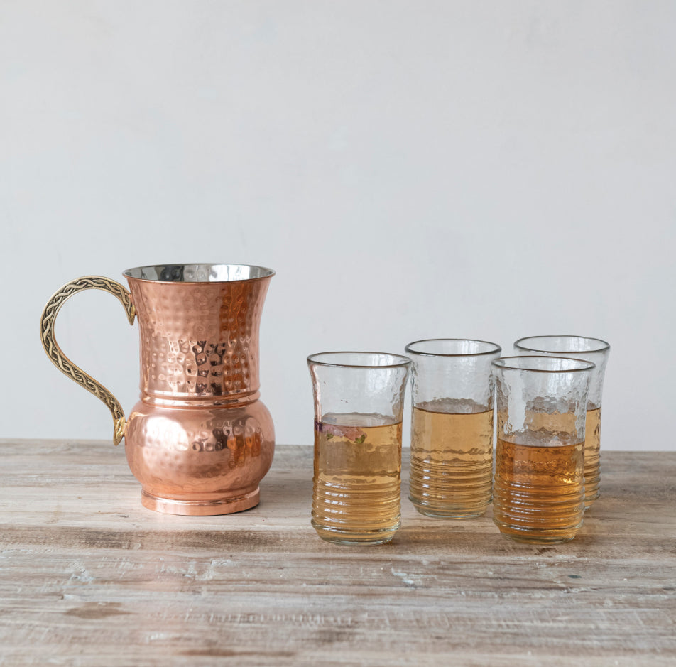 Copper Hammered Stainless Steel Pitcher