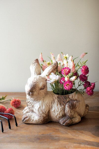 Concrete Rabbit Planter