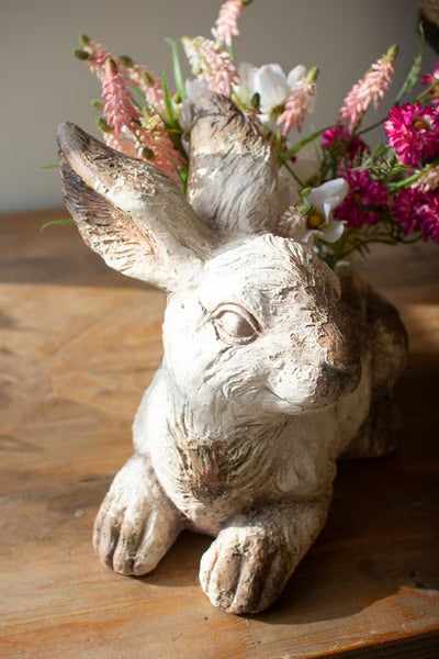 Concrete Rabbit Planter