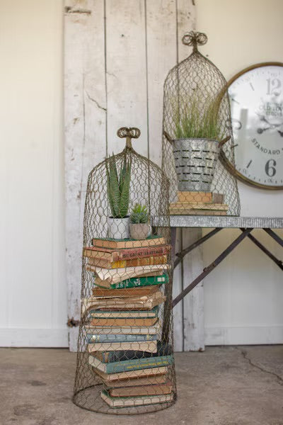 Gold Wire Cloche Topiary Lg