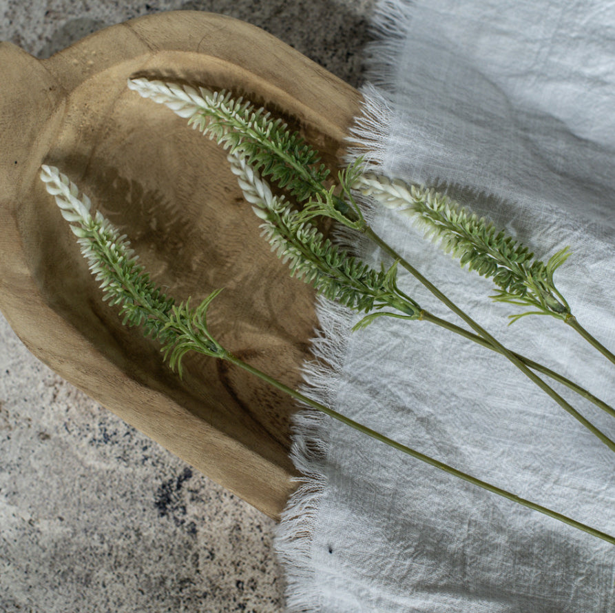 25.75" Green & White Foxtail Spray