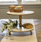 Two Tier Gold & Marble Riser