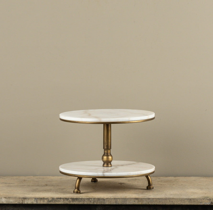Two Tier Gold & Marble Riser