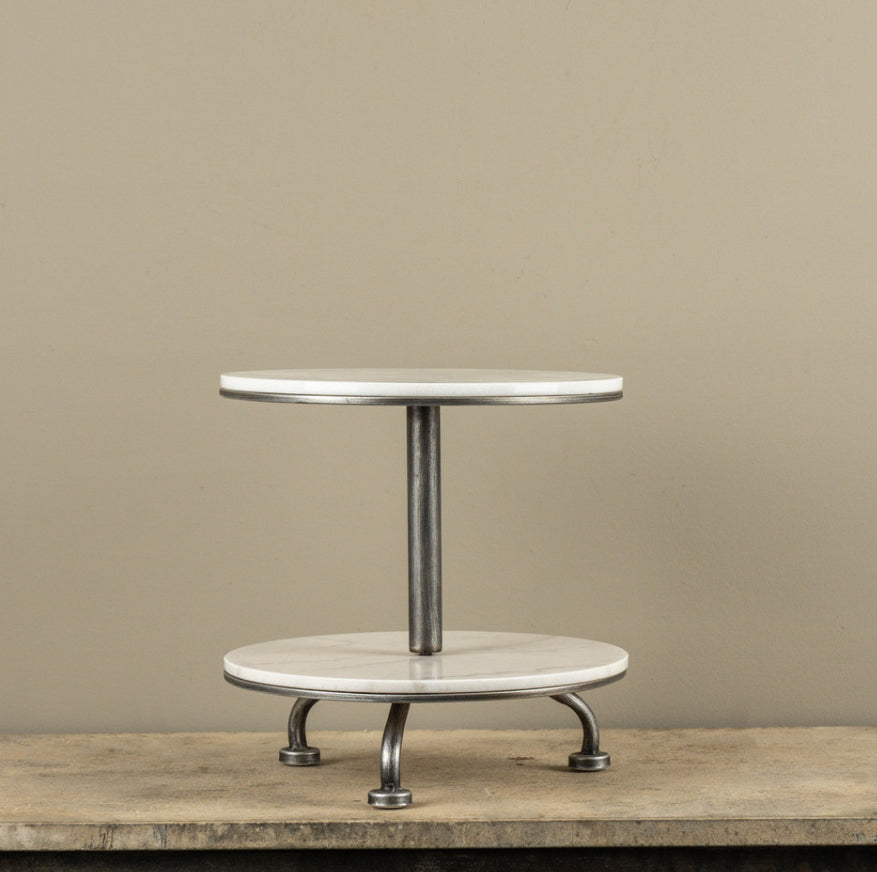 Two Tier Pewter & Marble Riser