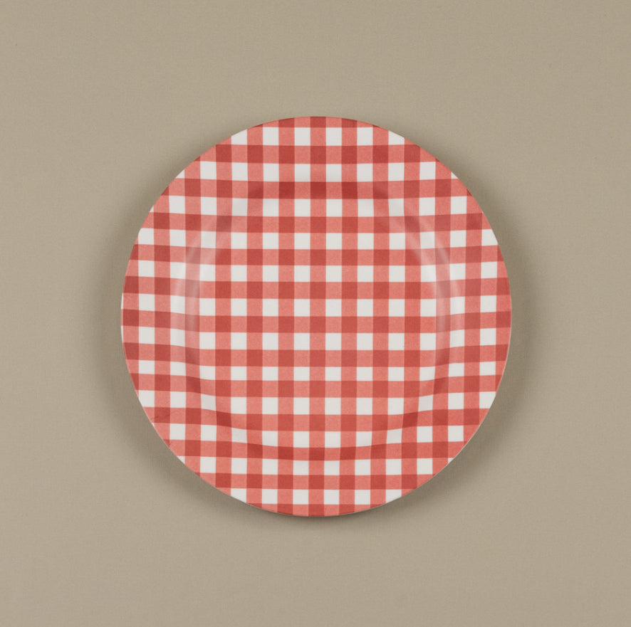 Red & White Gingham Charger