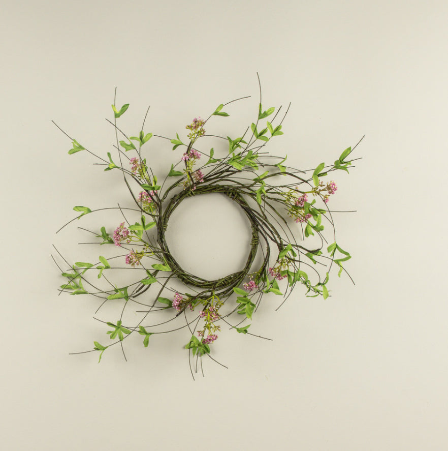 14" Pink Boxwood & Wildflower Vine CR