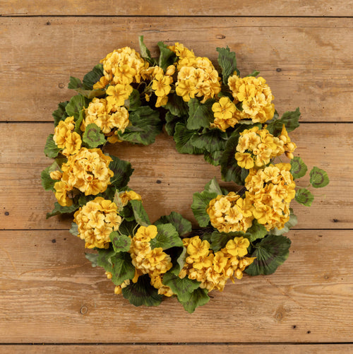 22" Yellow Geranium Wreath