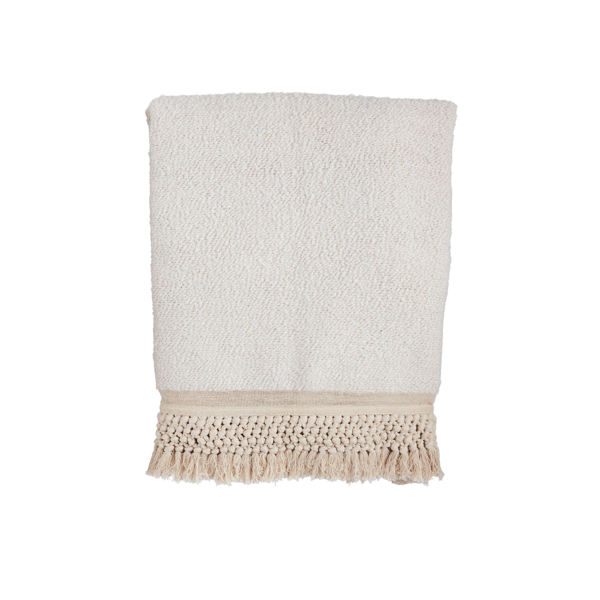Cream Throw W/ Tassels