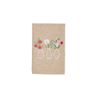 Three Vase Flower Embroidery Towel