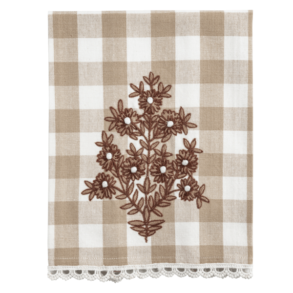 Buffalo Embroidered Tea Towel