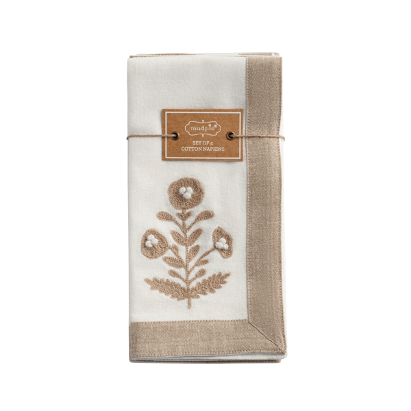 Cream Emb. Napkin Pack