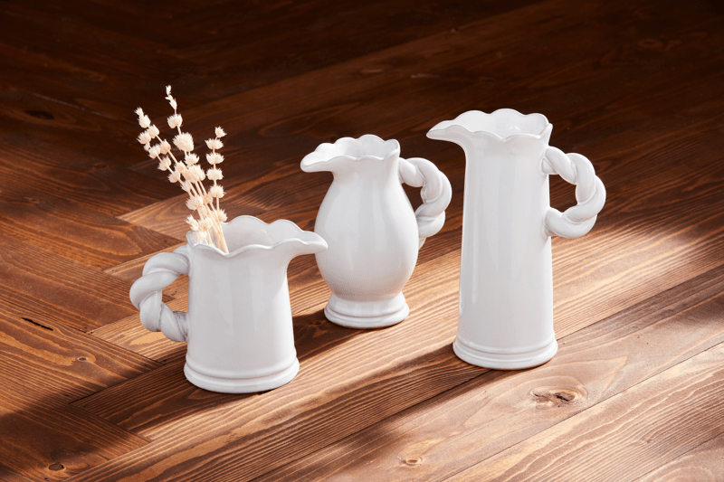 Med Twisted Handle Pitcher Vase