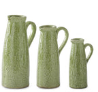 Lg Green Ceramic Crackle Pitchers