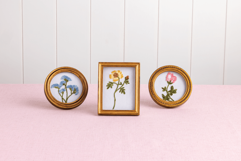 Pink Emb. Floral Art Frame