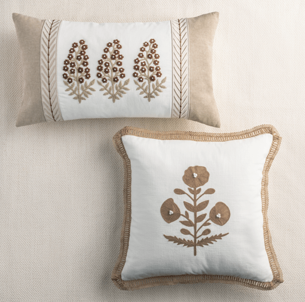 Square Ribbon Trim Pillow