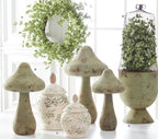 Sm Weathered Green Metal Mushroom