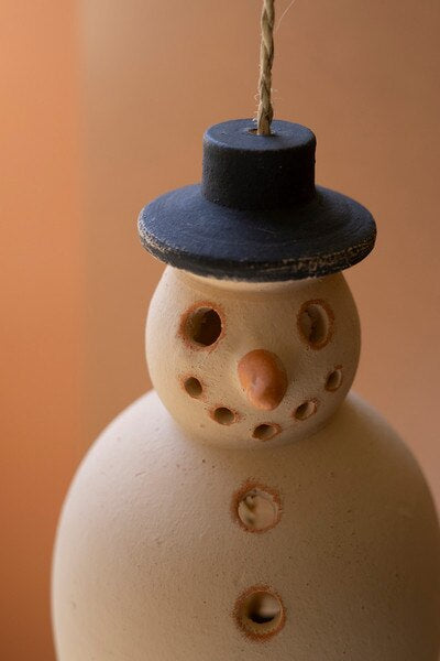 Hanging Clay Snowman Chime