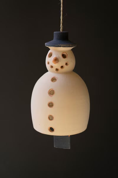 Hanging Clay Snowman Chime